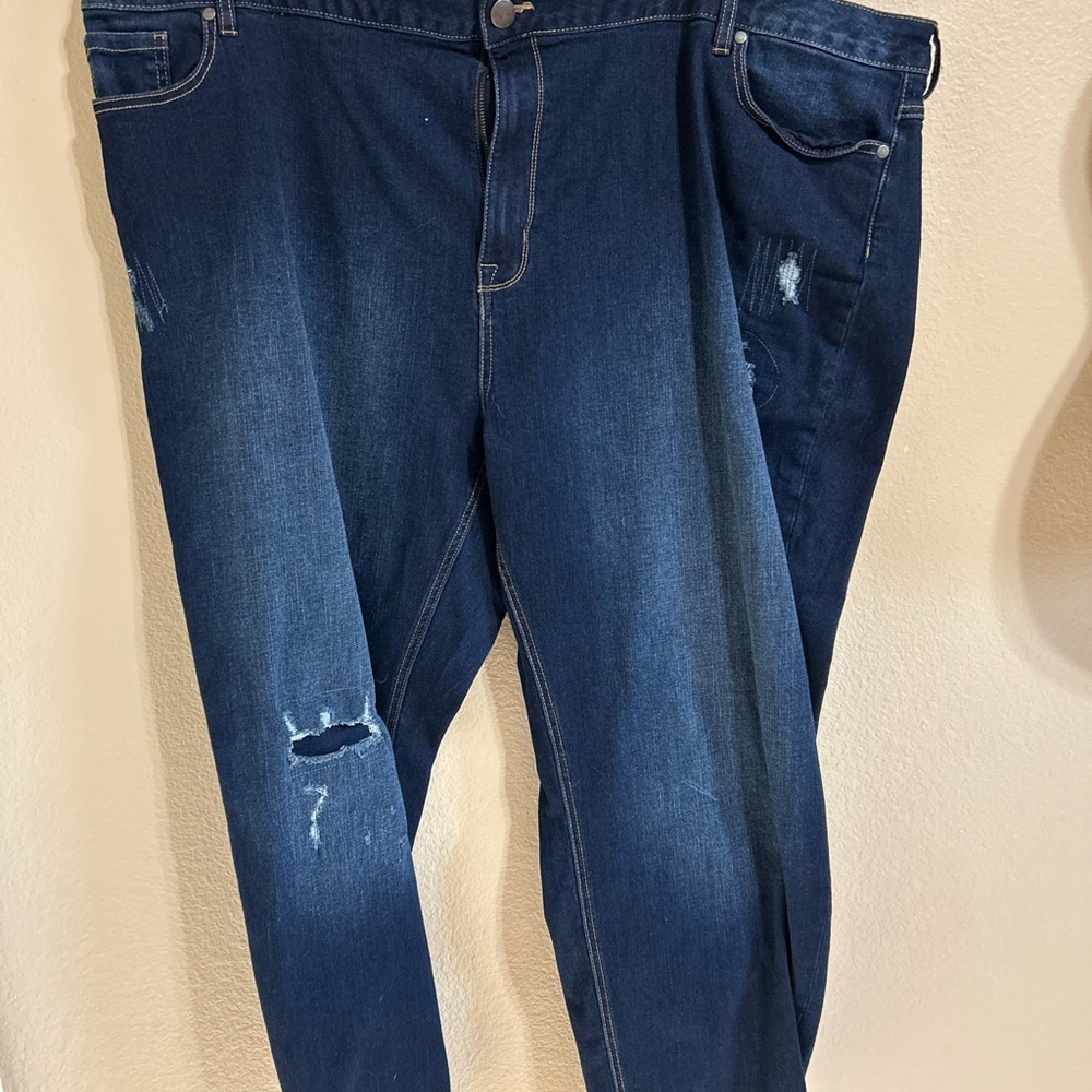 Avenue Women's Relaxed Fit Blue Jeans